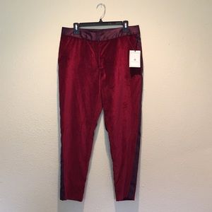 Altuzarra Ankle Cropped Red Velvet Tousers